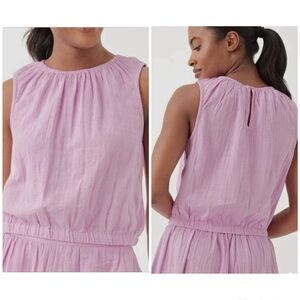 Pact Coastal Double Gauze Bubble Hem Top